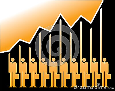 Successful business graph Vector Illustration