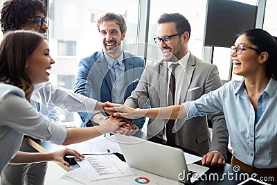 Successful business group of people at work in office Stock Photo