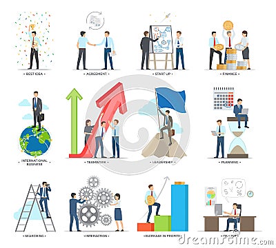 Successful Business Making Concept Vector Poster Vector Illustration