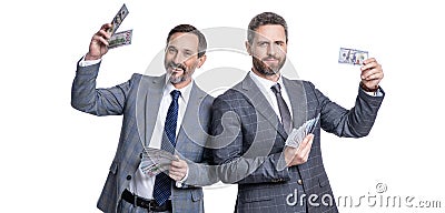 Successful business men. Profit margin. Profitable companies attract investors. profit growth. Businessmen reinvest Stock Photo