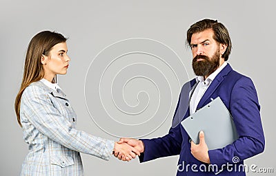 Successful business. Partnership and leadership. Equality. Business contract. Consulting. Financial department. Man and Stock Photo