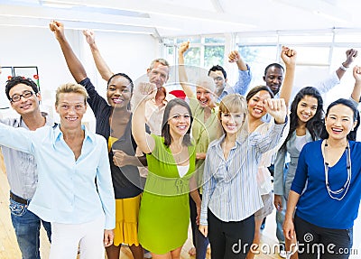 Successful Business People Celebrating Stock Photo