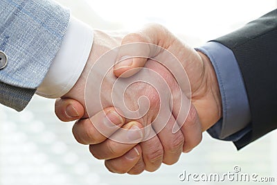 Successful business people handshaking closing a deal Stock Photo