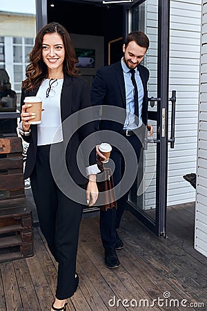 Successful business people have finished their work Stock Photo