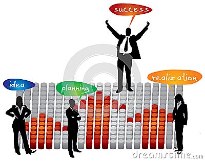 Successful business step Vector Illustration