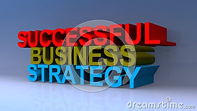 Successful business strategy on blue Stock Photo
