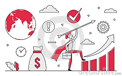 Successful business winner Vector Illustration