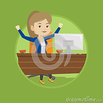 Successful business woman vector illustration. Vector Illustration