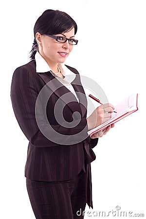 Successful business woman writing Stock Photo