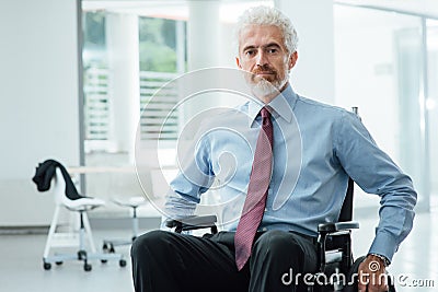 Successful businessman overcoming disability Stock Photo