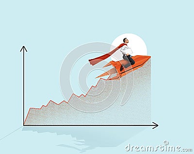 Successful career takeoff. Business concept. Stock Photo