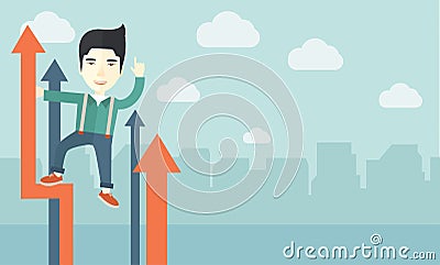 Successful chinese businessman Vector Illustration