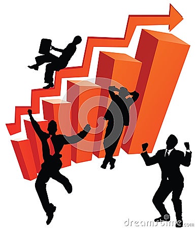 Successful day in the business world Vector Illustration