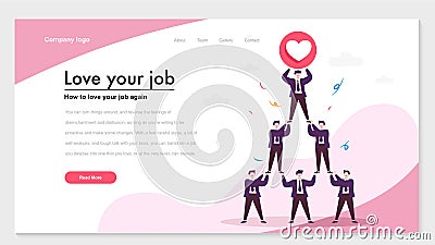 Successful dream team, Business Development and pyramid teamwork . Business concept of love Vector Illustration