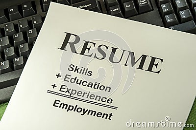 Successful Employment Concept With Desired Resume Formula Stock Photo