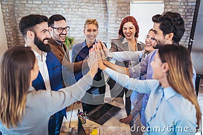 Entrepreneurs and business people achieving goals Stock Photo