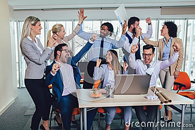 Successful entrepreneurs and business people achieving goals Stock Photo