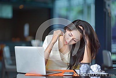 Successful entrepreneurs and business people achieving goals, Business woman with arms up leading a successful team. Stock Photo