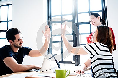 Successful entrepreneurs and business people achieving goals Stock Photo