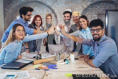 Successful entrepreneurs and business people achieving goals Stock Photo