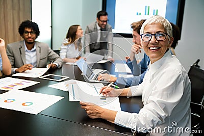 Successful entrepreneurs and business people achieving goals Stock Photo