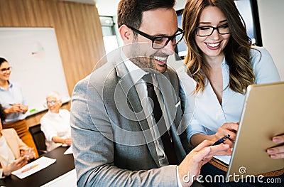 Successful entrepreneurs and business people achieving goals Stock Photo