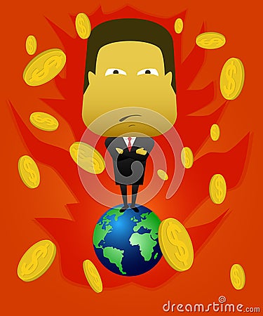 Successful entrepreneurs to dominate the market worldwide Vector Illustration
