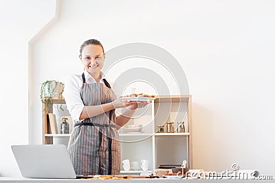 Successful female chef culinary masterclass Stock Photo