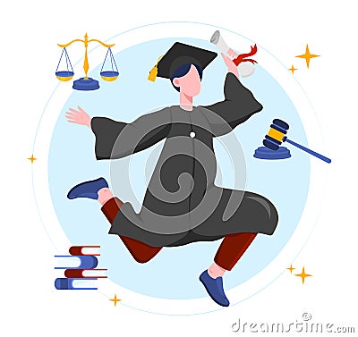 Successful graduate concept Vector Illustration