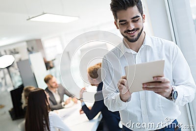 Successful happy worker in information technology industry Stock Photo