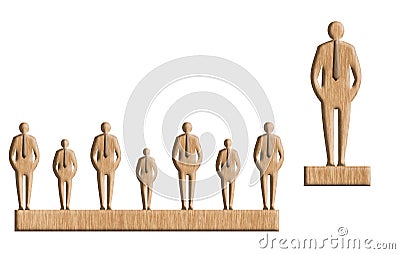 Successful leader in wood texture Stock Photo