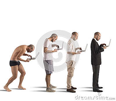 Successful man evolution Stock Photo