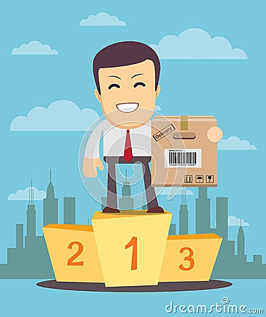 Successful manager merchandiser or businessman. Vector Illustration