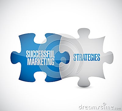 Successful marketing strategies puzzle pieces message concept Stock Photo