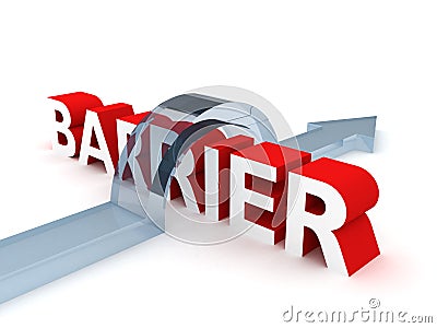 Successful overcoming the difficult barrier Stock Photo