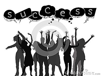 Successful people silhouettes Vector Illustration