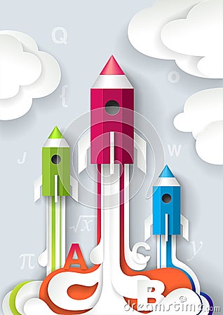 Successful school start concept vector illustration Vector Illustration