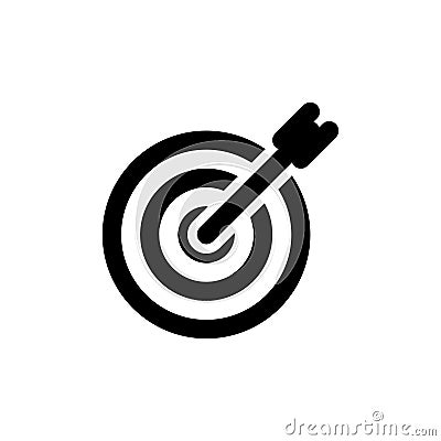 Successful shoot icon. Darts target aim symbol. Vector Cartoon Illustration