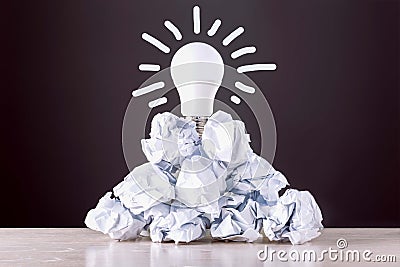 Successful solution of problem. Idea generation and brainstorming motivation Stock Photo