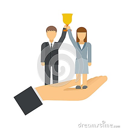 Successful team business leaders corporate professional teamwork concept vector illustration. Vector Illustration