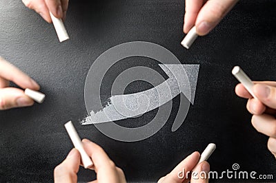 Successful teamwork and productive innovation process Stock Photo