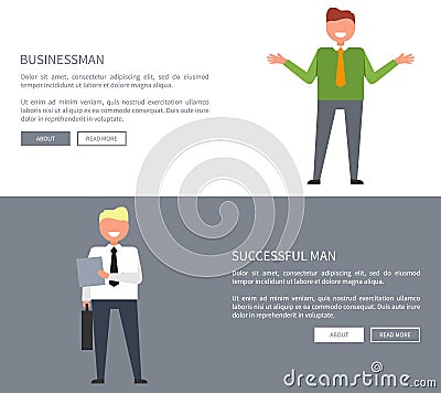 Succsessful Man and Businessman Vector Illustration Vector Illustration