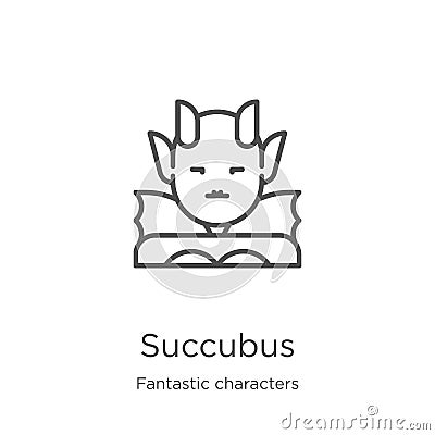 succubus icon vector from fantastic characters collection. Thin line succubus outline icon vector illustration. Outline, thin line Vector Illustration