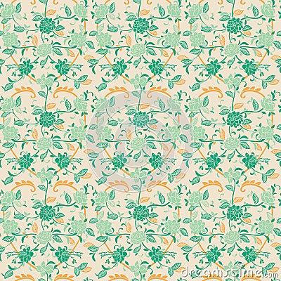Succulent flower rose heart ornamental seamless pattern Vector Illustration