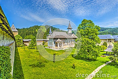 Sucevita orthodox painted church monastery, Moldavia, Bucovina, Romania Stock Photo