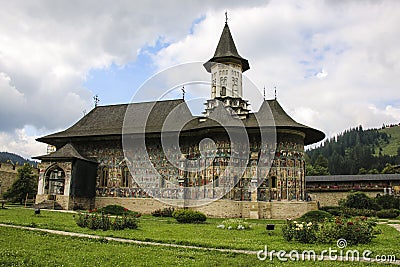 Sucevita orthodox painted church monastery, Moldavia, Bucovina, Stock Photo