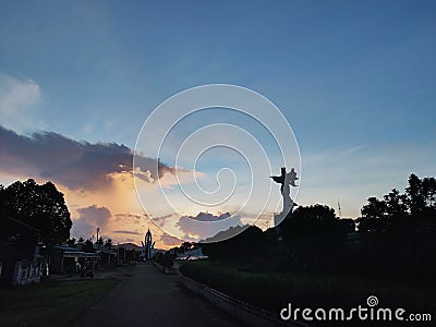 Such a beautiful sunset makes longing so deep Stock Photo