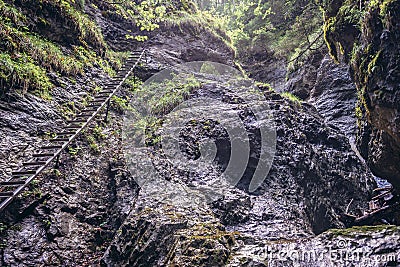 Sucha Bela trail in Slovak Paradise Stock Photo