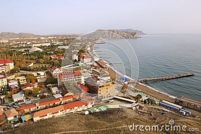 Sudak town in Crimea peninsula Editorial Stock Photo