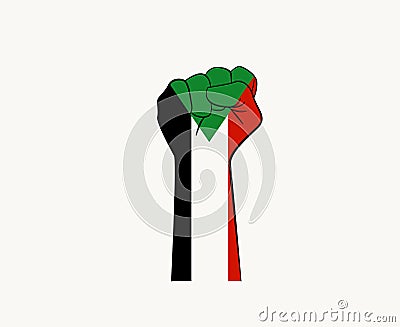 Sudan Emblem Hand Flag Africa country Symbol Abstract Vector Illustration